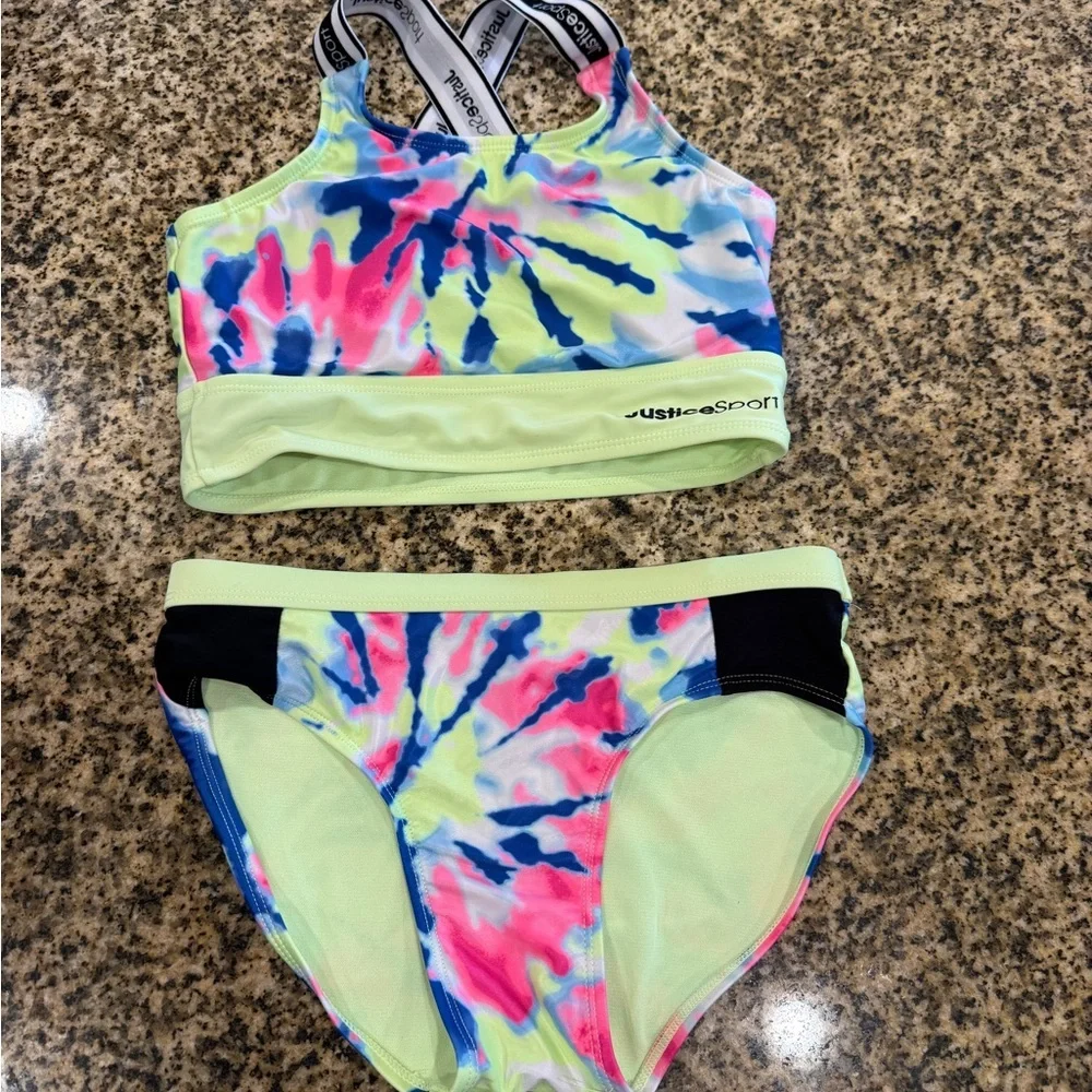 Justice Kids‎ Tie-Dye Swim Set Girl Size Large 12/14